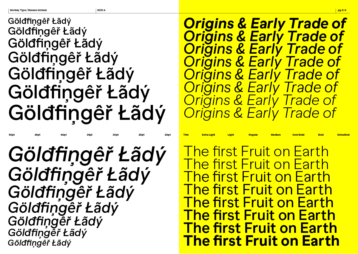 Specimen: Banana Grotesk